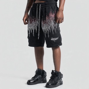 กางเกงขาสั้นผ้าฟลีซหนานุ่มประดับเพชรสำหรับผู้ชาย กางเกงจ็อกเกอร์ประดับเพชร กางเกงขาสั้นผ้าฟลีซน้ำหนักปานกลางประดับเพชรสำหรับผู้ชาย - Product Image 6