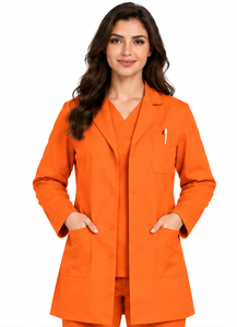 Blouse de laboratoire blanche de haute qualité pour femmes, à manches longues, respirante, en coton et polyester, pour le travail médical et les laboratoires de chimie - Product Image 6