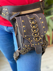 Ceinture de motard en cuir pu unisexe, sac à porter à la taille, pochette pour les hanches, pour moto - Product Image 2