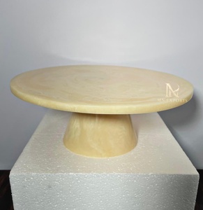 MN EXPORTS High Quality Eco-Friendly Reusable Resin Round <b>Cake</b> <b>Stand</b> <b>Marble</b>-Look Finish Handmade for Displaying <b>Cakes</b> Desserts - Product Image 4