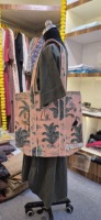 Sacs fourre-tout en coton matelassé Advik, style classique, imprimé floral, réutilisables, lavables, écologiques, 15x18 pouces, fabriqués par des artisans de Jaipur, Inde