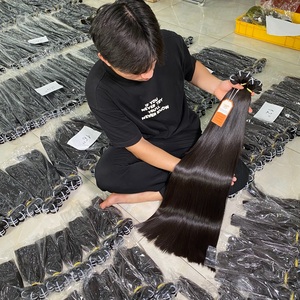 Extensiones de Cabello Humano Virgen Liso Natural de Alta Calidad, Doble Trama, Listas para Enviar al por Mayor 2026 - Product Image 1