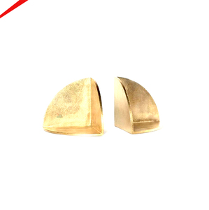 Modern Golden Metal <b>Bookends</b> With Antique Finish Ideal For Office Shelves And Study Room Organization - Product Image 1