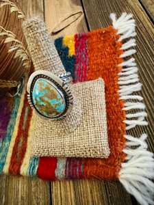 Paige Wallace Turquoise <b>Adjustable</b> <b>Ring</b> Sterling Silver Handmade Southwestern Boho Statement Jewelry Artisan Gift for Her - Product Image 5