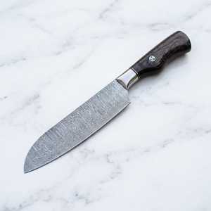 Cuchillo de Chef de Acero de Damasco de 8 Pulgadas con Hoja Recta, Mango de Madera con Incrustaciones de Resina, Grado Industrial, 2 Hojas, para Uso en Cocina - Product Image 1
