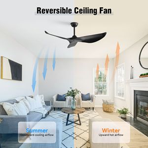 Nuovo Arrivo Ventilatore da Soffitto Nero da 38 Pollici con 5 Pale in ABS, Potente Motore DC, Funzione Timer 1/4/8H, Certificato ROHS per Uso in Soggiorno - Product Image 6