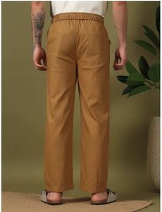Super Quality Men Lightweight Smart Casual Straight Low <b>Elastic</b> Cotton Blended <b>Trousers</b> <b>Elastic</b> <b>Waist</b> Quick Dry Modern Office - Product Image 4