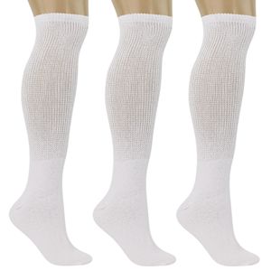 Calze da Uomo per Diabetici al Ginocchio, 3 Paia, Non Stringenti, Imbottite, Traspiranti in Cotone, Taglie 9-15, per Gonfiore - Product Image 1