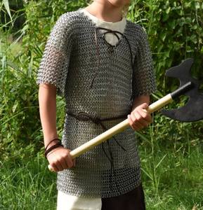 เสื้อเกราะอะลูมิเนียมแบบยุคกลาง แขนครึ่งวง  แบบวงแหวนต่อกัน  สำหรับเด็กอายุ 10-15 ปี สำหรับการแสดงประวัติศาสตร์ - Product Image 3