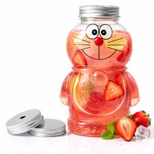 Linda Botella de Plástico PET de 400 ml con Tapa de Rosca, Impresa con Serigrafía, para Envasado de Bebidas, Jugos y Té, para el Mercado de Vietnam y Asia - Product Image 2