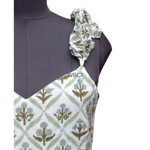 Vestido Maxi Estampado Digital para Boda India, Corte A, 100% Algodón, Diseño Moderno y Dulce para el Verano, para Chicas - Product Image 3