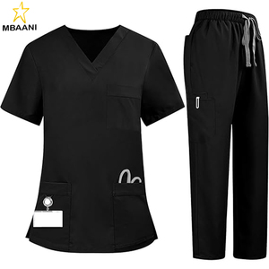 2 Pcs <b>Scrubs</b> <b>Sets</b> for Women Stretch Wide Leg Pants & V-Neck Short Sleeve Tops Plus Size Medical <b>Scrub</b> <b>Sets</b> - Product Image 1