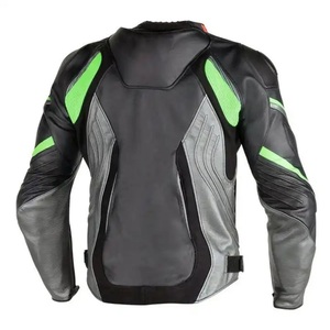Blouson de moto en cuir PU noir et blanc pour homme, col rond, fermeture éclair, coupe-vent, à capuche, streetwear, manches régulières, couleur unie, séchage rapide - Product Image 3