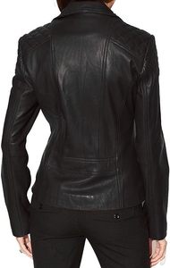 Chaquetas de Mujer Marrones con Logotipo Personalizado, Chaquetas Bomber de Cuero Genuino de Alta Calidad, al por Mayor, con Cierre de Cremallera, OEM - Product Image 4