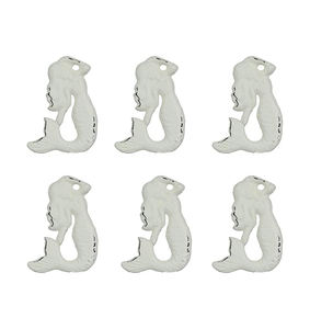 6 सफेद फिनिश कास्ट आयरन मर्मेड ड्रॉअर के अनुकूलन सेट का अनुकूलन सेट अलमारियाँ के लिए समुद्री तटीय सजावट - Product Image 1