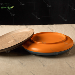 Plat de service en bambou naturel Assiette classique biodégradable durable et écologique pour les fêtes du Vietnam - Product Image 3