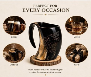 Eco-Friendly Handmade American Style Horn Mug Handle for <b>Beer</b> Wine Party Use-F S INTERNATIONAL - Product Image 4