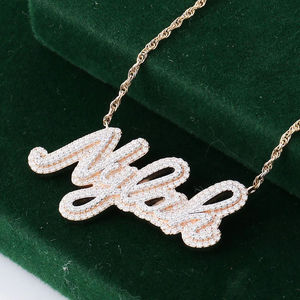 Collier Pendentif Personnalisé avec Lettre en Moissanite, Chaîne Maillons en Argent 925 Plaqué Or 18K, Cadeau Tendance pour Anniversaire de Mariage - Product Image 6