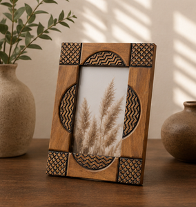 Modern Geometric Wooden Eco-Friendly Durable Handmade Decorative Tabletop <b>Photo</b> <b>Frame</b> Contemporary Home Decor Living Room - Product Image 5