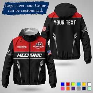 Chaqueta de Trabajo Mecánica Personalizada, Manga Larga, Resistente al Viento, Impermeable, de Secado Rápido, Transpirable, Uniforme de Garaje de Poliéster, Unisex, para Todas las Estaciones - Product Image 2
