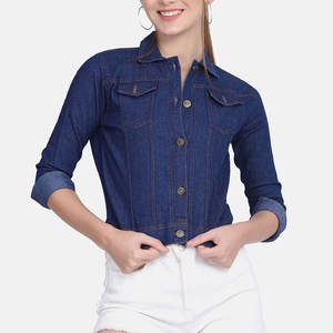 Vêtements d'hiver, tenue élégante, veste en jean pour femmes, tissu en coton pur, nouveau look, veste en jean pour femmes - Product Image 5