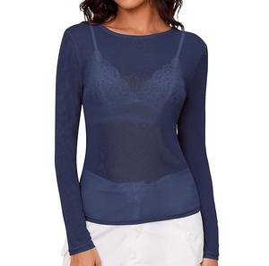 Camisetas de malla transparente para mujer, para fitness, verano, playa, ropa de baño, colores y tallas personalizables, camisetas de malla de red para mujer - Product Image 1