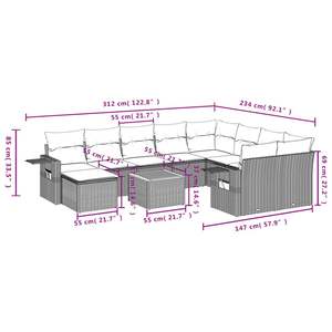 Ensemble de canapés de jardin blanc crème et noir - Product Image 3