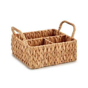 ที่ใส่ภาชนะทำจากผักตบชวา, ตะกร้าใส่ช้อนส้อมแบบสาน, ที่จัดระเบียบภาชนะทำจากเส้นใยธรรมชาติ, งานฝีมือเวียดนามขายส่ง - Product Image 1