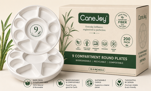 Best Quality Wholesale 6" 9-Compartment Bagasse <b>Plate</b> | Biodegradable Microwave-Safe Eco-Friendly Compostable <b>Disposable</b> <b>Plate</b> - Product Image 6