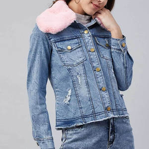 Chaqueta de mezclilla para mujer, personalizable en color y talla, de marca superior, material duradero, manga larga, con forro interior de piel sintética. - Product Image 3