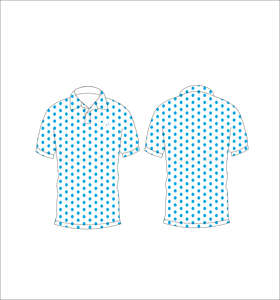 Polo pour homme blanc à pois bleus, décontracté, à manches courtes, respirant, pour l'été, pour le golf, logo personnalisé - Product Image 3