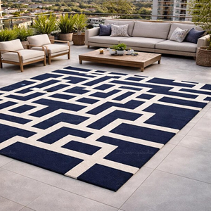 Geometric Pattern Area Rug Modern Blue Hand Tufted Living Room Carpet for Large <b>Floor</b> Rug Soft Luxury Bedroom Home Decor Carpet - Product Image 2