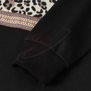 Sudadera Casual de Punto con Cuello Redondo y Estampado de Leopardo Negro para Hombre, Ajuste Regular, Talla Grande, con Logotipo Personalizado al por Mayor - Product Image 5