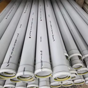 Tuyau de drainage rigide en PVC de 110 mm, diamètre 3 pouces, longueur 3 mètres, classe SN2, gris, à joint à pousser, extrémité droite - Product Image 1