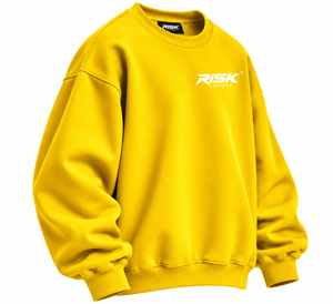RISK Sports <b>Men's</b> <b>Yellow</b> Long Sleeve Crewneck Casual <b>Shirt</b> 100% Cotton Knitted Letter Print Autumn - Product Image 4