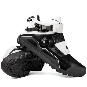 Chaussures de moto en cuir respirantes et coupe-vent pour la conduite tout-terrain, bottes de course sur route et chaussures d'aventure - Product Image 1