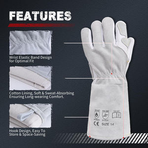 Gants de soudage TIG en cuir de qualité supérieure avec revêtement en latex, haute dextérité et doublure douce, personnalisables et anti-impact - Product Image 3
