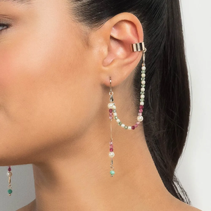 Pendientes de Aro Chapados en Oro Real con Borla de Perlas de Agua Dulce, Estilo Bohemia, Joyería para Uso Diario de Mujer - Product Image 4