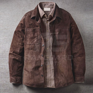 Modern <b>Mens</b> <b>Suede</b> Leather <b>Jacket</b> Premium Casual Slim Fit Soft Genuine Leather Streetwear Style - Product Image 5