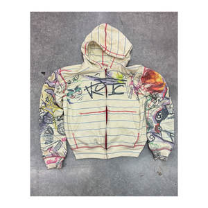 Ensemble de survêtement homme grande taille personnalisé avec logo, imprimé sérigraphié, deux pièces, pantalon évasé et veste à capuche, streetwear d'hiver - Product Image 1