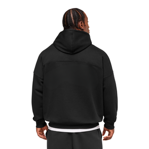 Mens Oversized <b>Black</b> Hoodie Heavyweight <b>Fleece</b> Pullover Sweatshirt Relaxed Fit Casual Streetwear Style - Product Image 2