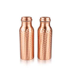 Ensemble de bouteilles d'eau en cuivre pur faites à la main avec 2 verres, imprimés, vaisselle ayurvédique, coffret cadeau de luxe en velours, bouteille d'eau - Product Image 3