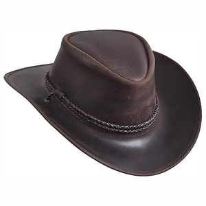 หมวกคาวบอยหนังแท้สั่งทำพิเศษ พรีเมียม MOQ ต่ำ สำหรับทุกเพศ ระบายอากาศได้ดี เหมาะสำหรับกิจกรรมกลางแจ้ง ขายแล้ว - Product Image 3