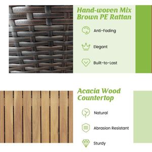 Contenitore portaoggetti in rattan da 134 galloni con rivestimento interno con cerniera e coperchio in legno massello di acacia per organizzazione e uso domestico - Product Image 3