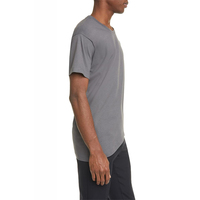 T-shirt à manches courtes pour homme, personnalisable, gris, design à panneaux, coupe classique, motif sur le devant, 100% coton, col rond, écologique, sublimation