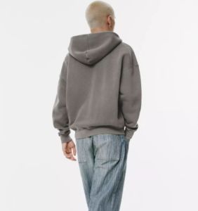 French terry 500 gsm Heavy Material Men's Street wear Hoodie Screen Printing Distressed <b>White</b> Hoodie - Product Image 5