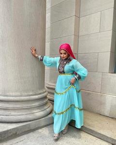 Premium Lightweight Long Sleeve Chiffon Afgani Kuchi Dress Girls Ethnic Vintage Handmade Embroidery Flowing Modest <b>Design</b> All - Product Image 2