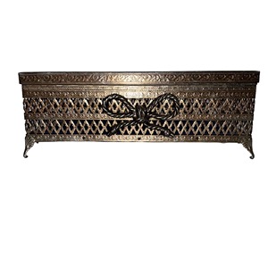 Caja de Almacenamiento de Papel Tisú de Metal Clásica con Detalle de Lazo Decorativo, Ideal para Eventos en el Hogar, Celebraciones y Exhibiciones de Catering, de la India - Product Image 4