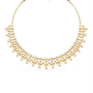 Collar Clásico Chapado en Oro de 18K con Diamante Natural de Corte Pera Intenso y Elegante, Engaste Pavé, Unisex, Vintage, Oro Sólido de 14K, Certificado CMA - Product Image 3