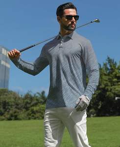 Polos de Manga Larga para Hombre, Camisetas de Golf con Cuello, Camisetas Deportivas Casuales de Alto Rendimiento - Product Image 3